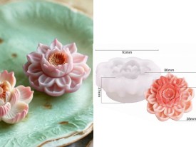 Molde silicona flor loto abierta